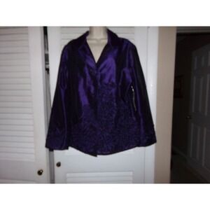 Vintage Allyson Whitmore purple embellished jacket XL NWT